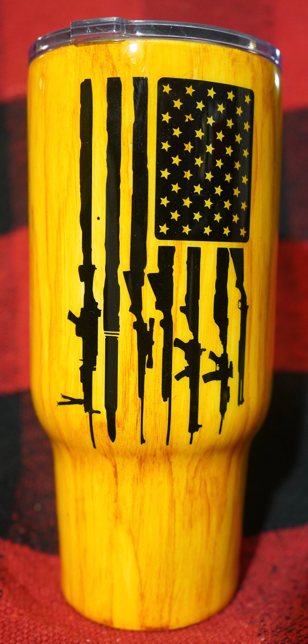 Woodgrain with Gun Flag Cup