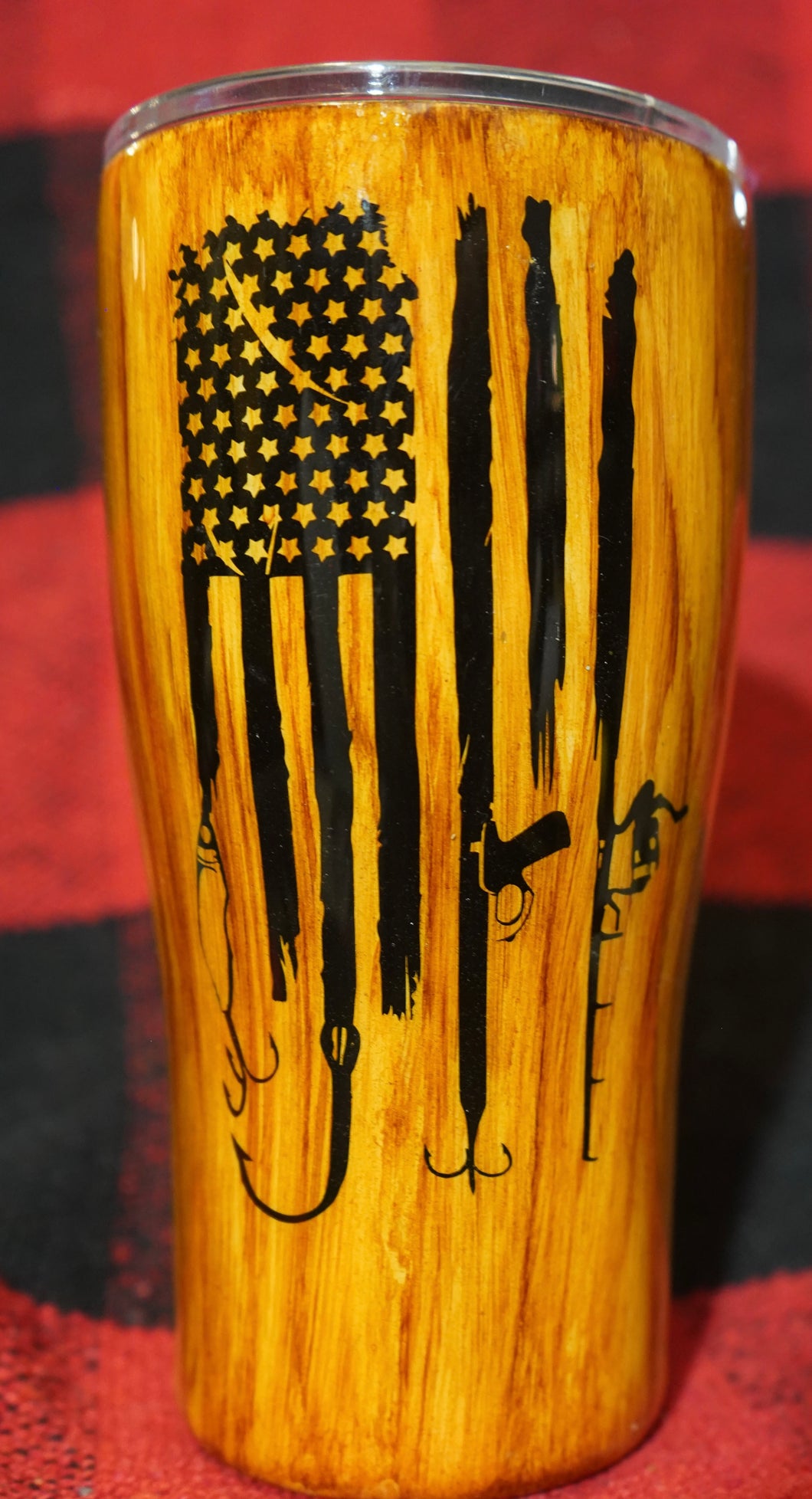 Wood grain Fishing Flag Cup