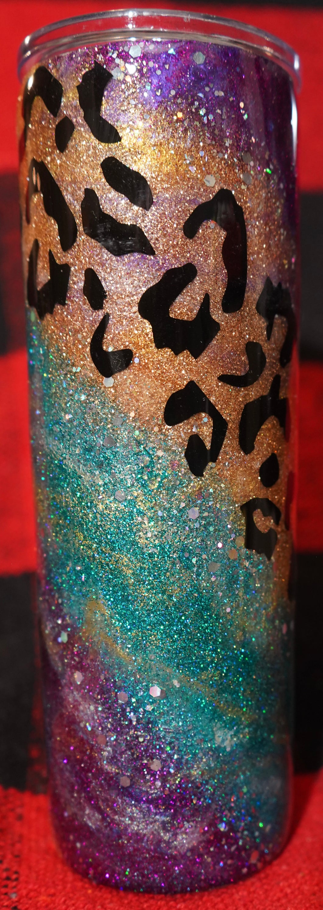 Glitter Leopard Swirl Cup