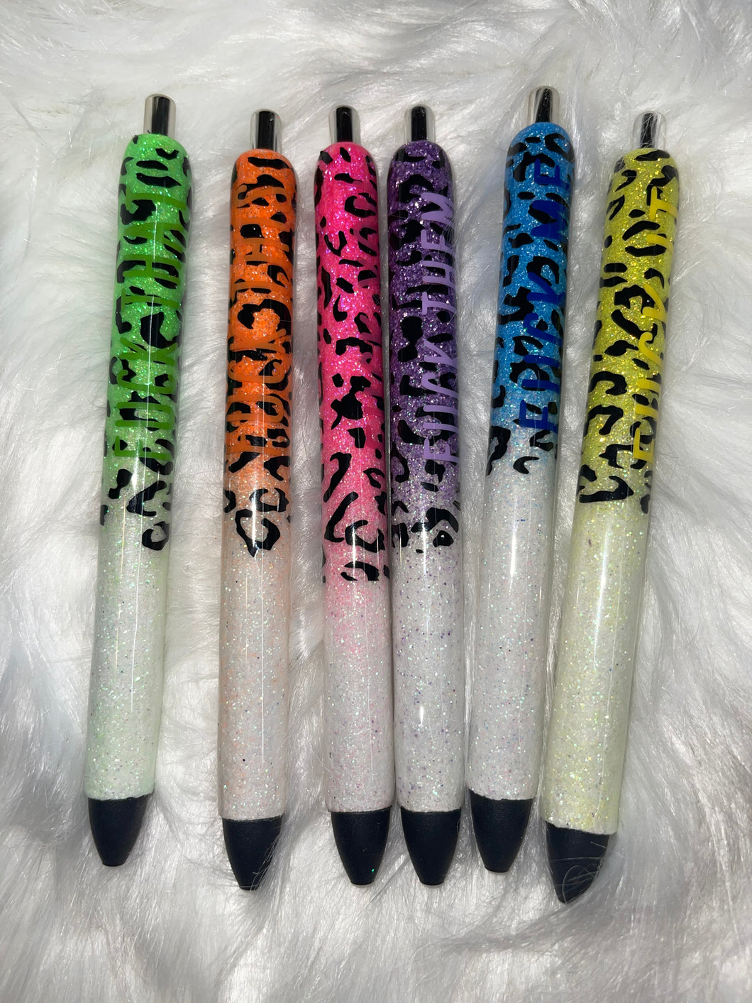 Fuck Glitter Leopard Print Pens